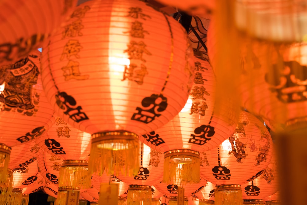 macro shot photography of paper lantern