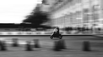 A film strip featuring snapshots of thrilling motorcycle rides and documentary moments.