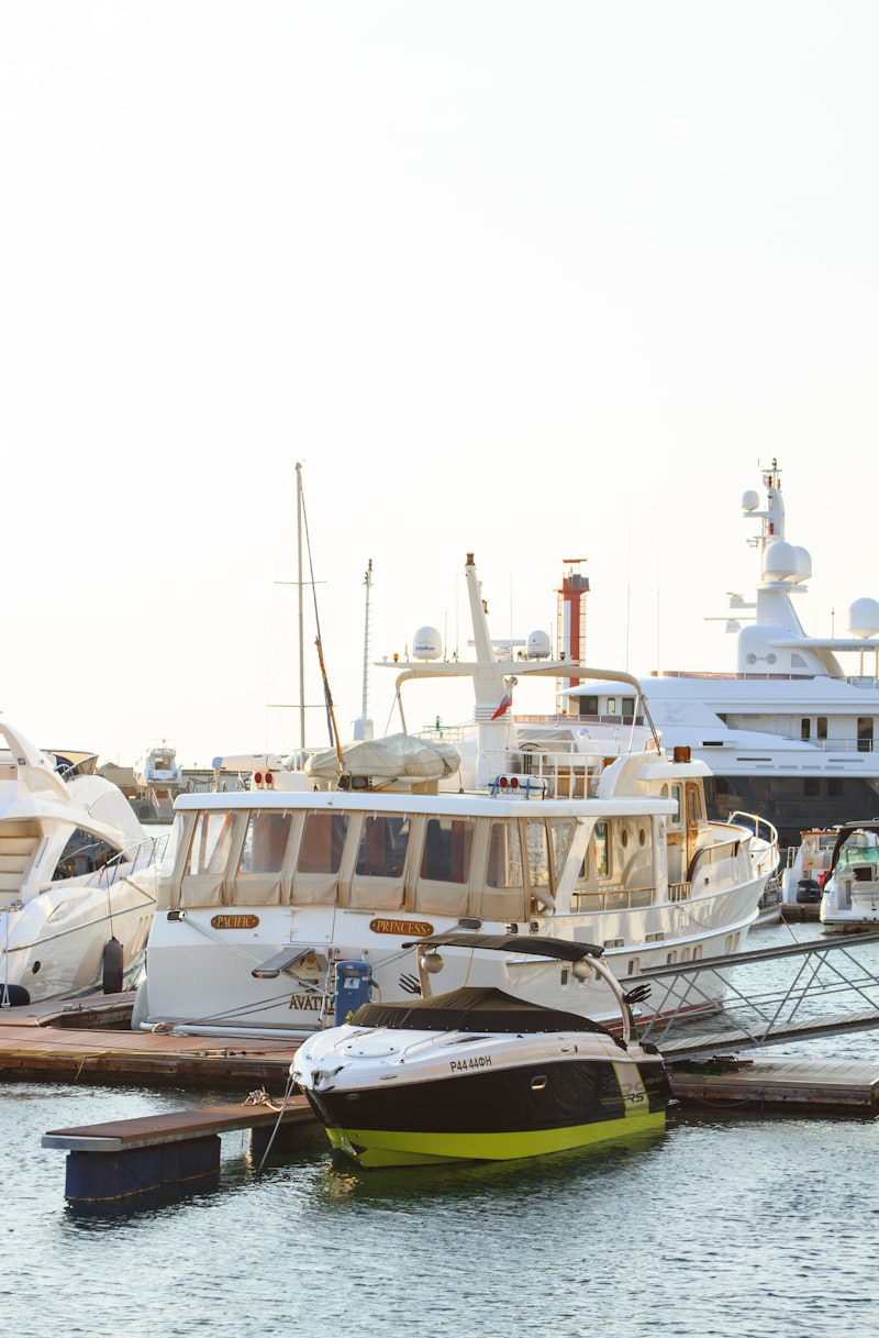 Luxury marina with sailboats and yachts