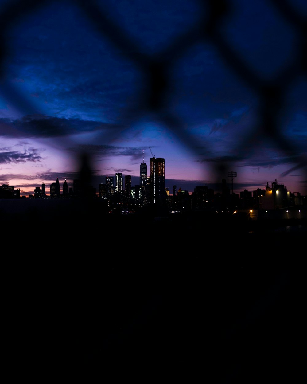 gray chain fence displaying cityscape