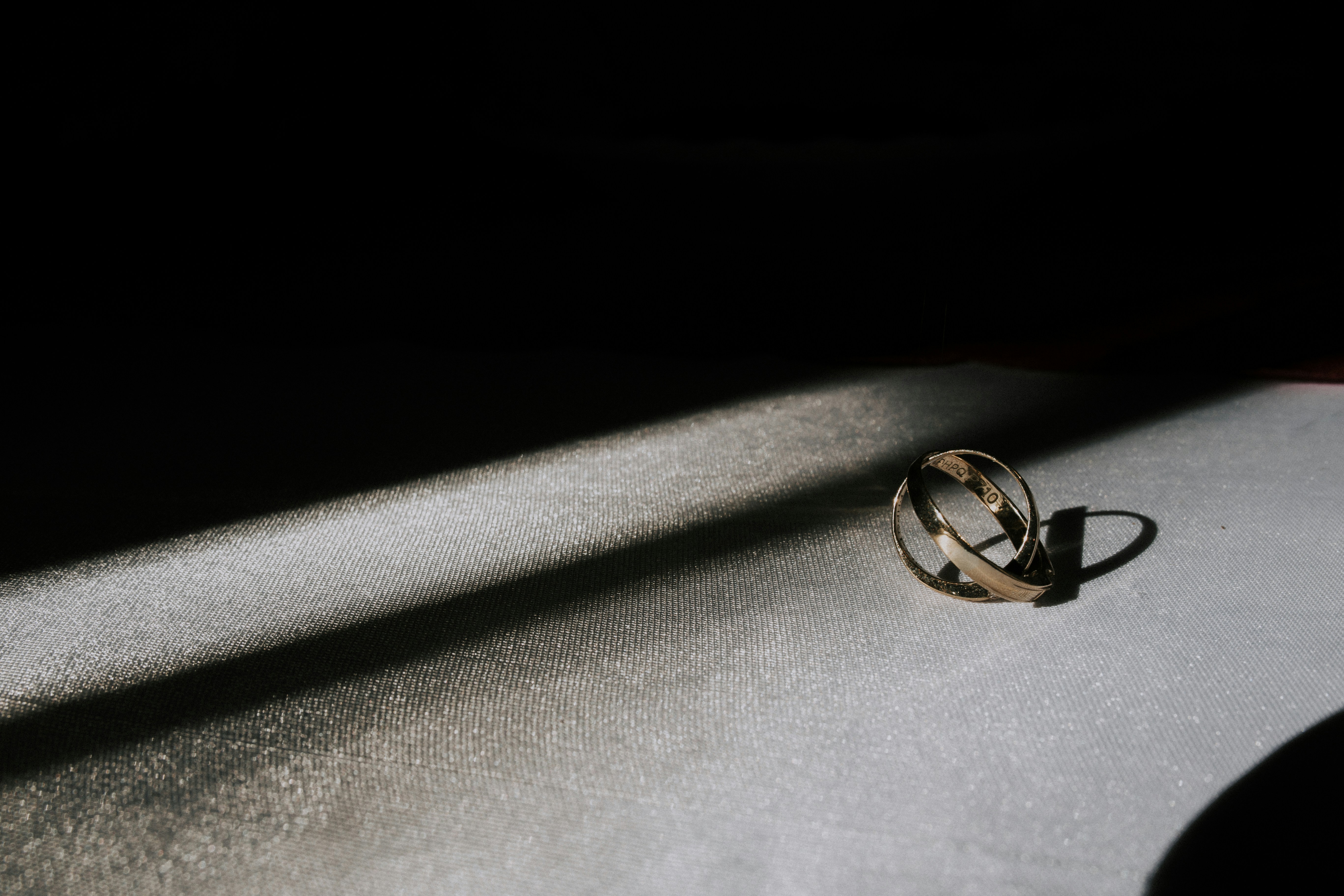 silver-colored ring