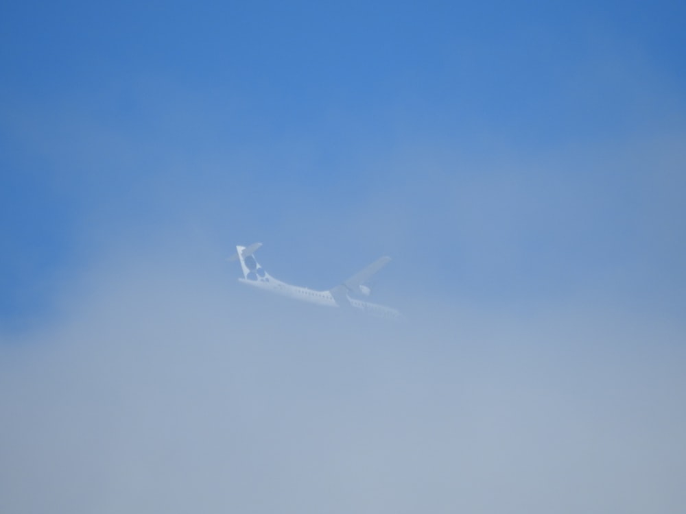 white plane on the sky