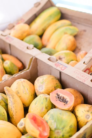 Papaya Fruits in Boxes