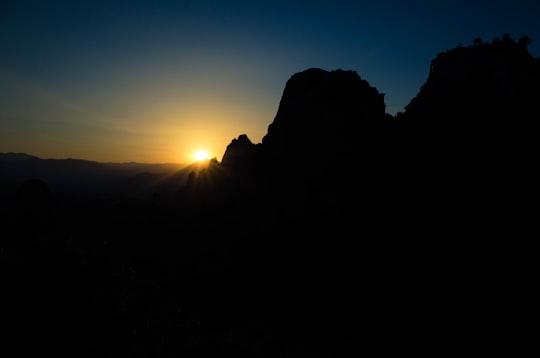 mountain silhouette during sunset in Kalavrita Greece