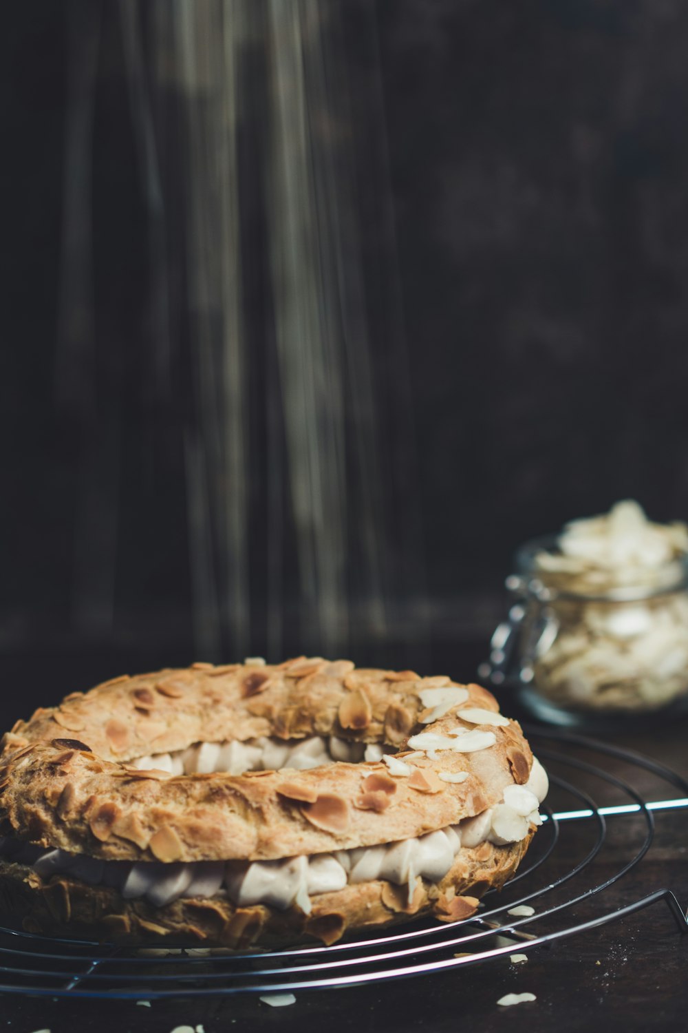 baked pastry on wire stand