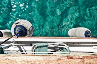 An elegant floating deck set up for a luxurious day on the water.