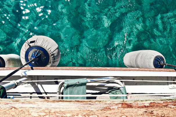 An elegant floating deck set up for a luxurious day on the water.
