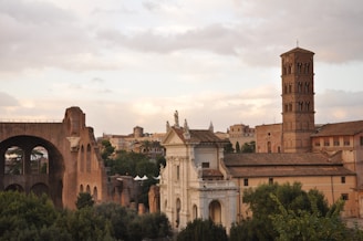 A tranquil sunset over the historic streets of Rome.