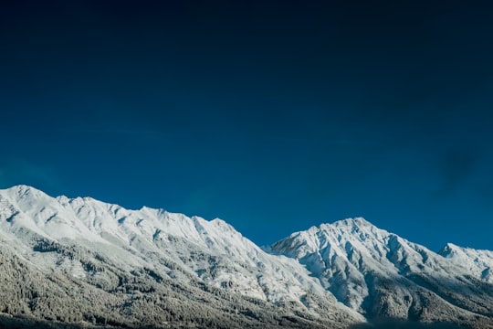 aerial view of snowy mountain peaks in Nordkette Austria