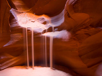 A time-lapse photo showing a desert stone slowly changing color and texture as if alive