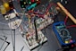 electronic circuit boards near tester