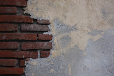 brown brick and blue wall paint tough zoom background