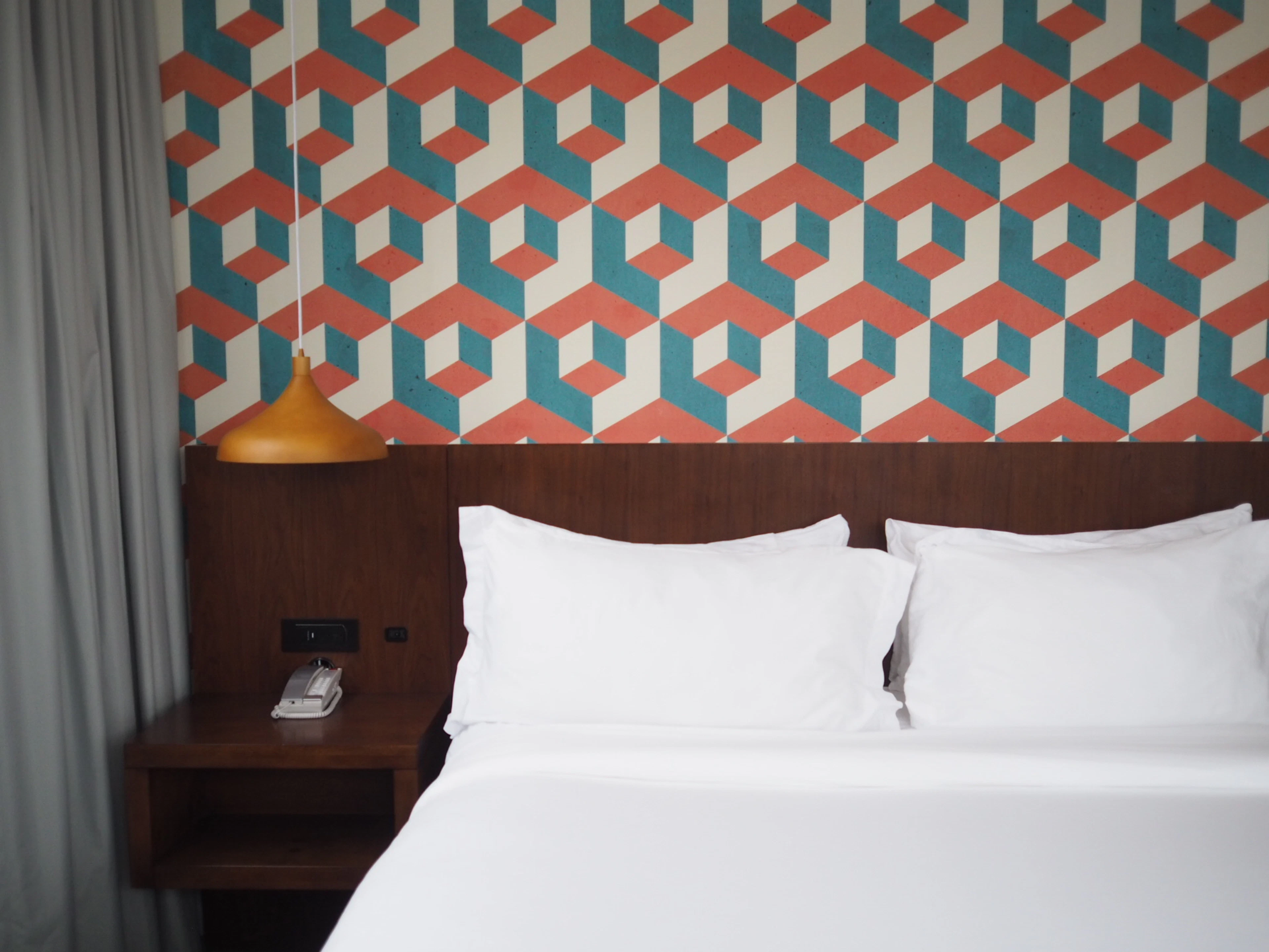 Bright bedroom wall