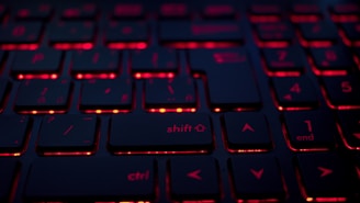 closeup photo of black and red keyboard