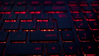 closeup photo of black and red keyboard