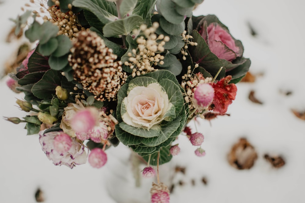 macro photography of flower bouquet