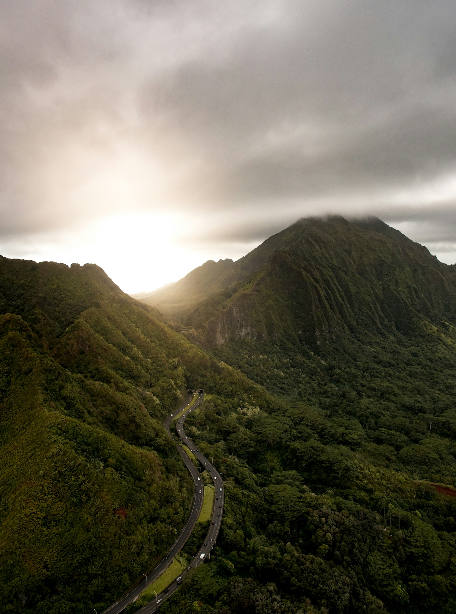 Nikon D750 + Tamron SP 24-70mm F2.8 Di VC USD sample photo. Green mountain during cloudy photography