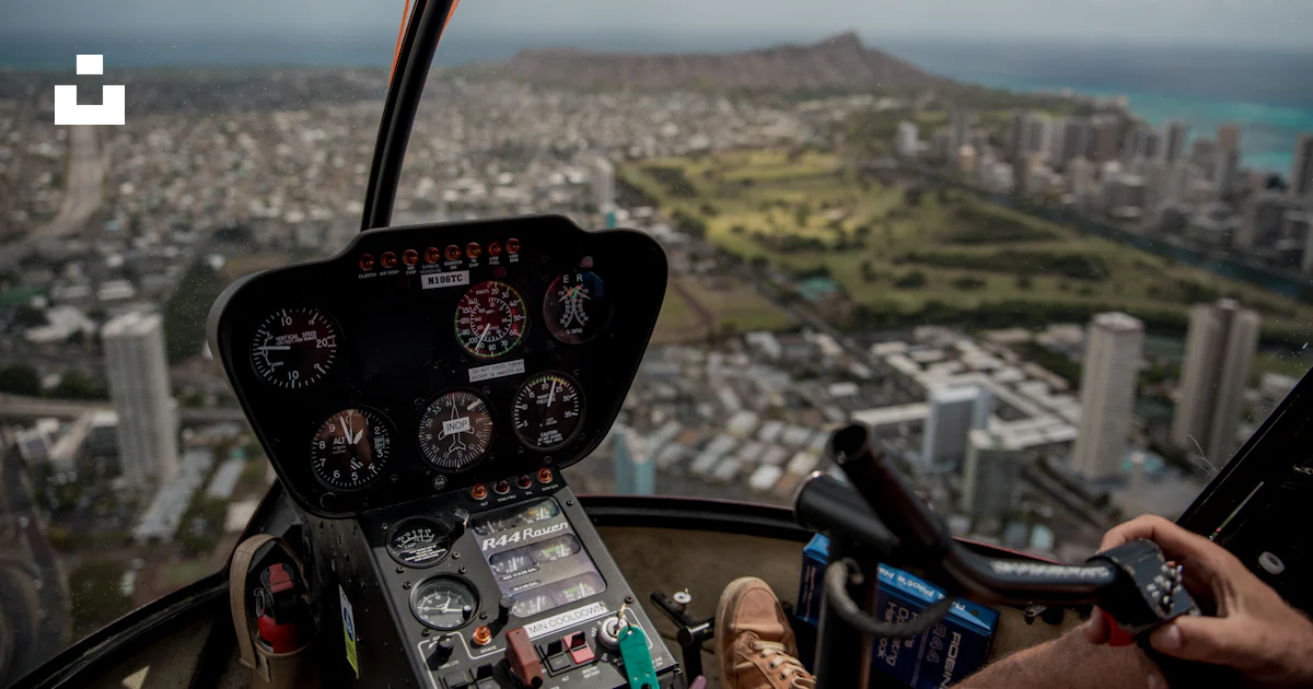 Helicopter Window View A view of a city from inside a helicopter photo – Free Honolulu Image ...