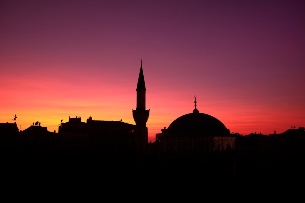 silhouette of town buildings