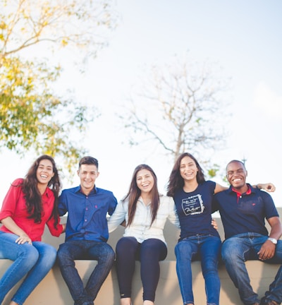 group of people sitting on bench near trees duting daytime