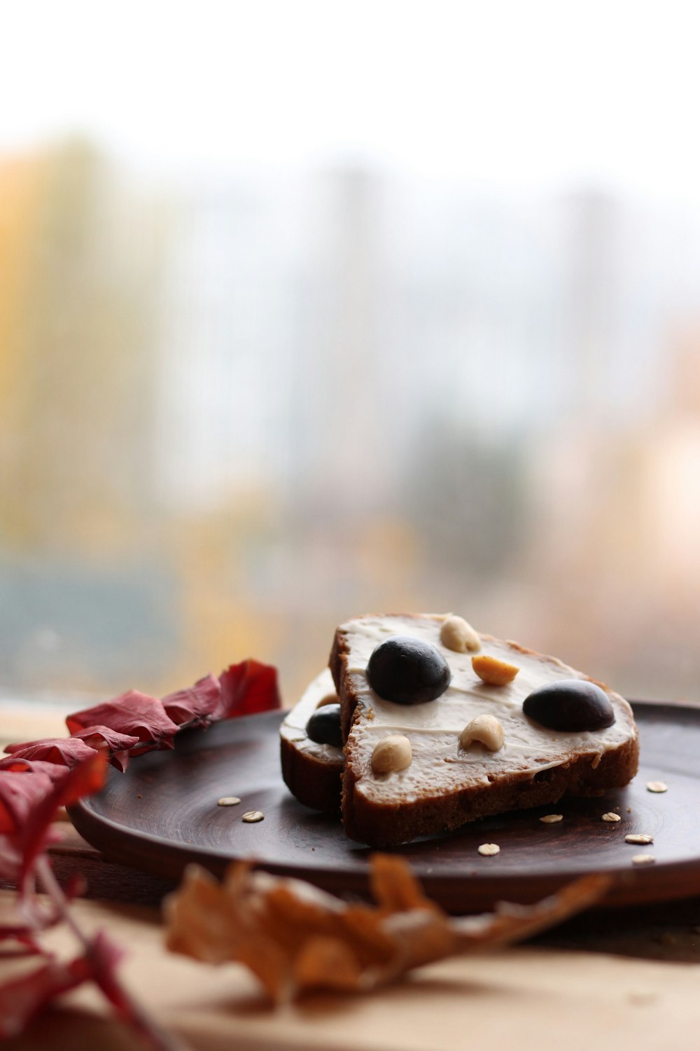 pastries with nuts on plate