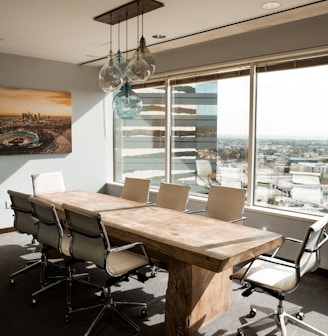 beige wooden conference table