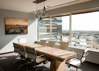 beige wooden conference table