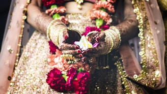 woman holding flower