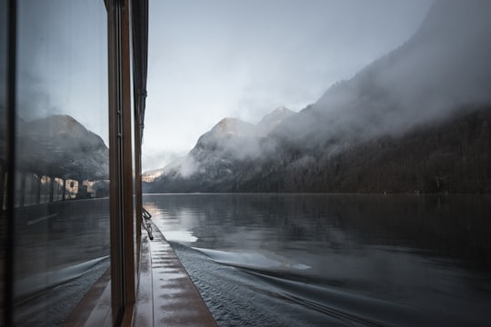 rocky mountain with fog in Königssee Germany