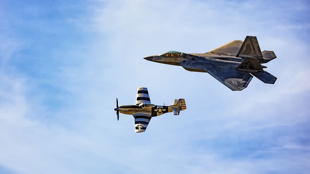 two plane flying in sky during daytime