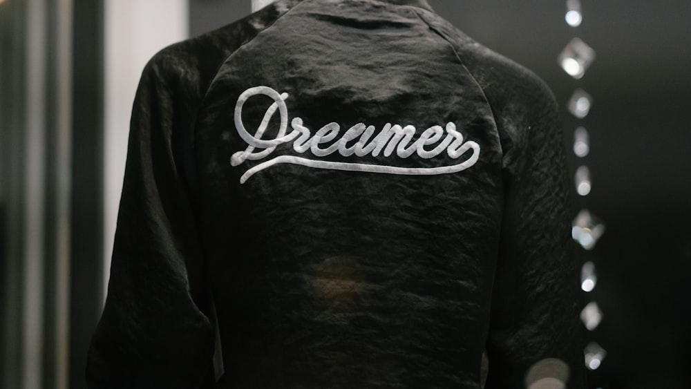 black Dreamer-printed jacket