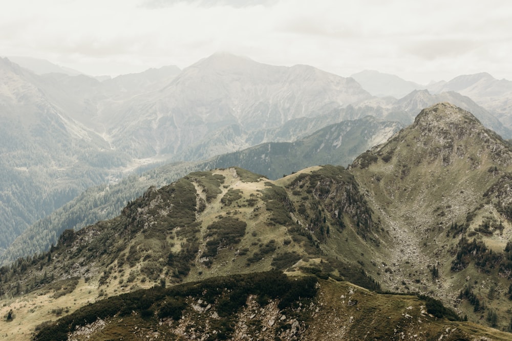 aerial photography of mountain range