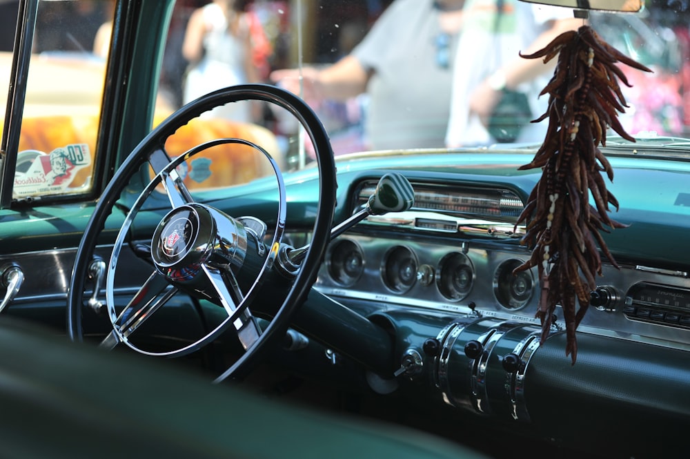 closeup photo of black car dashboard