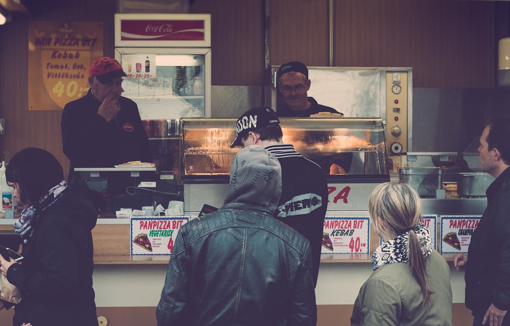 people near store