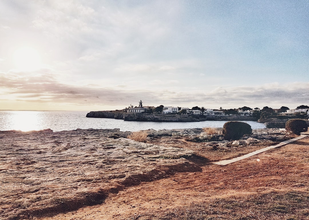stone fragment near seashore,