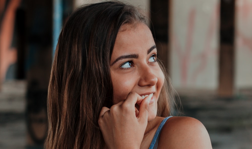 woman biting her nails