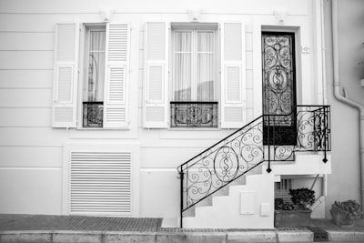 white painted house monaco google meet background