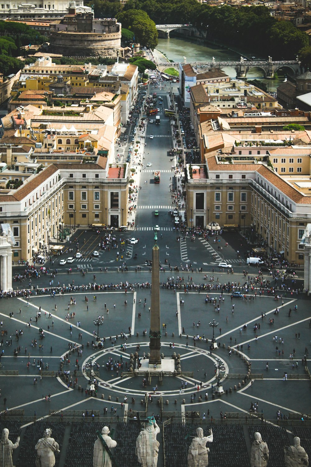 aerial view of city buildings