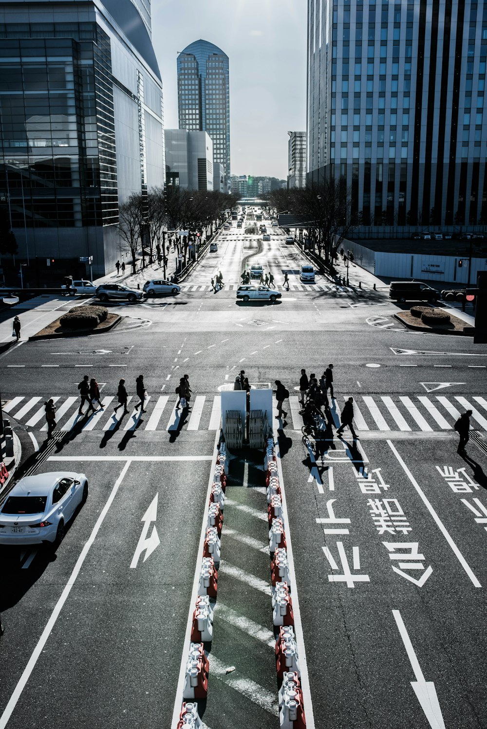 people on pedestrian lane