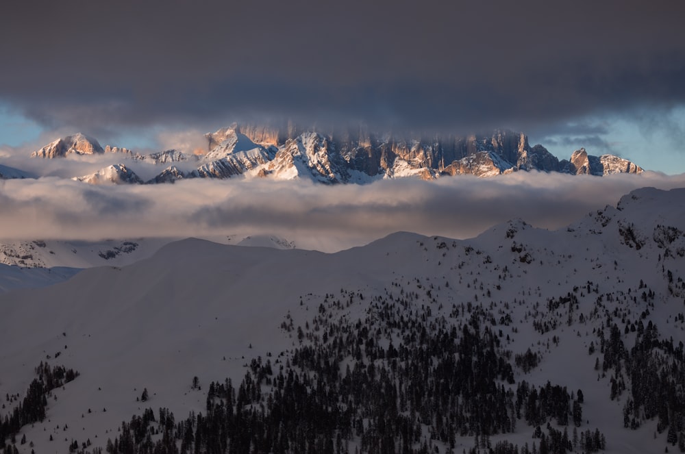 landscape photography of snowy summit