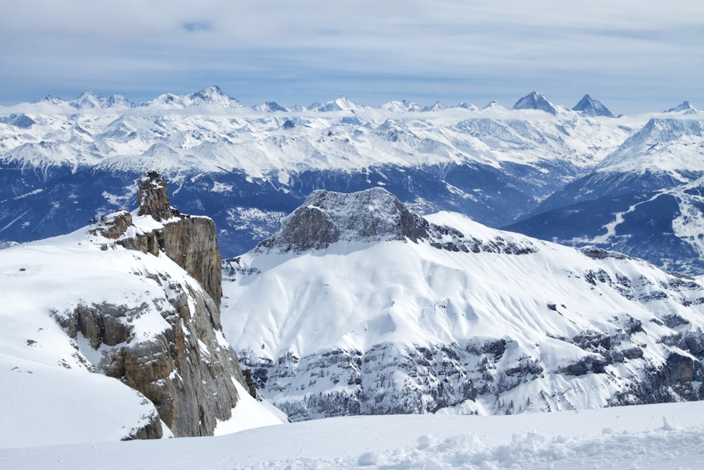 mountains covered with snow