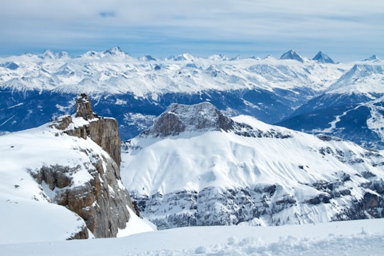 mountains covered with snow in Les Diablerets Switzerland