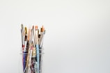 mason jar of paintbrush lot