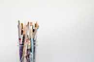 mason jar of paintbrush lot