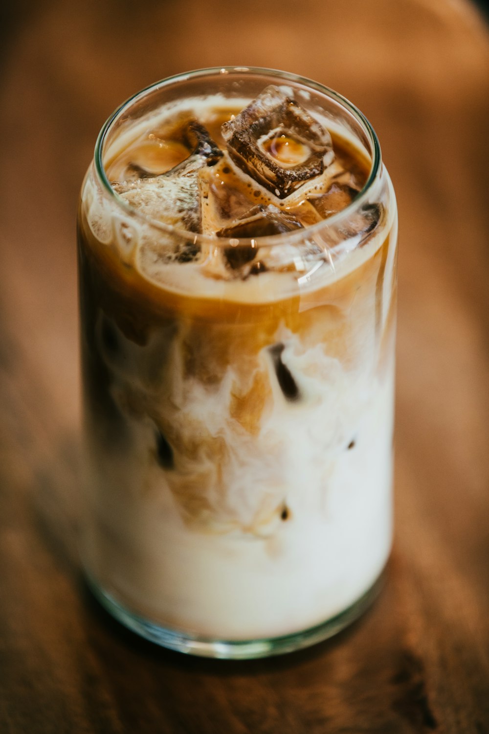 clear glass filled ice coffee