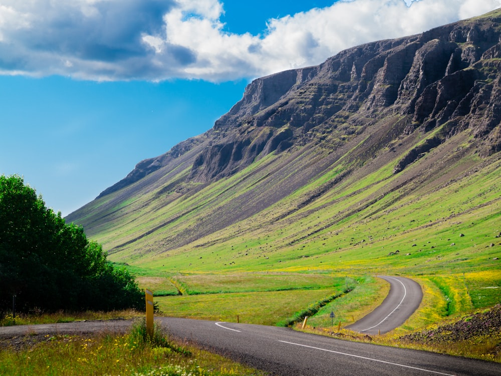 landscape photo of mountain under blue sky