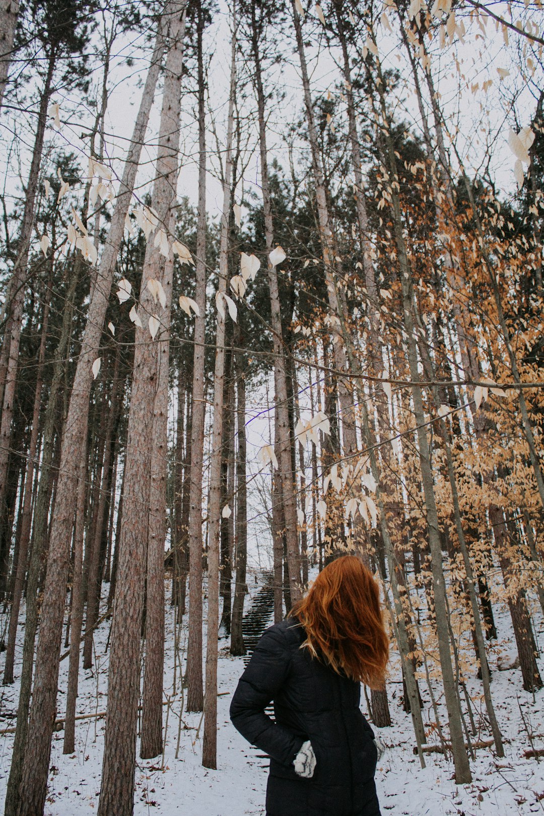 woman standing on snow field