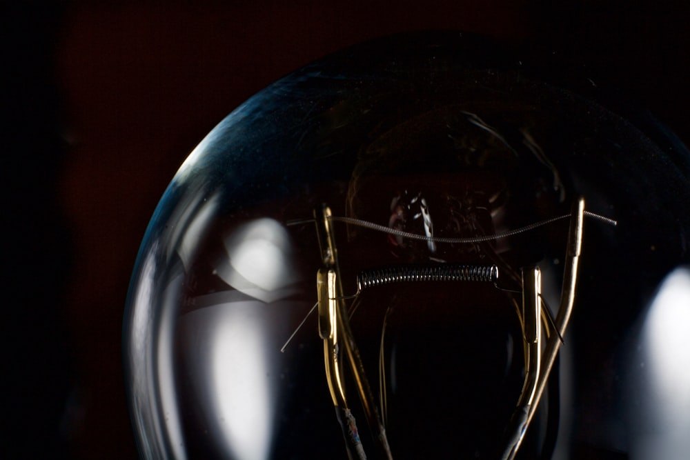 macro photography of electric bulb