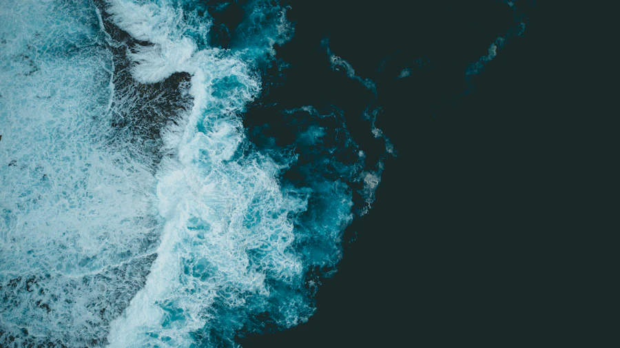Ocean waves seen from directly above