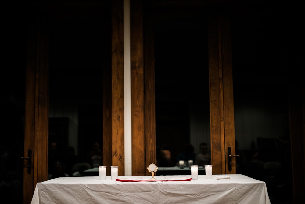 glass top on table inside room